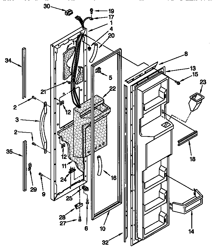 Kenmore 10657058791 freezer door diagram