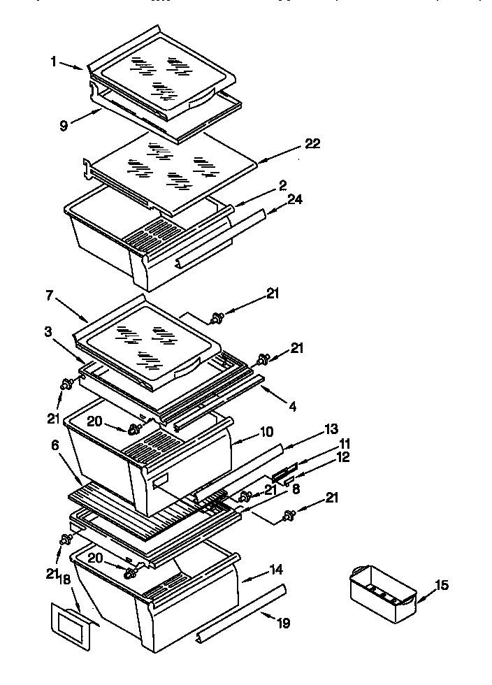 Kenmore 10657579790 refrigerator shelf diagram