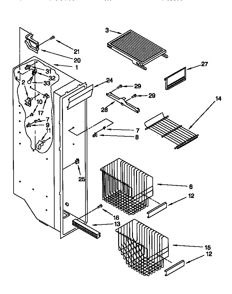 Kenmore 10657579790 freezer liner diagram