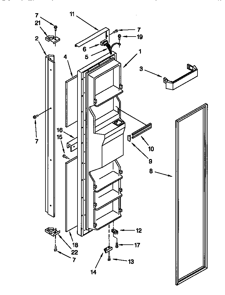 Kenmore 10657579790 freezer door diagram