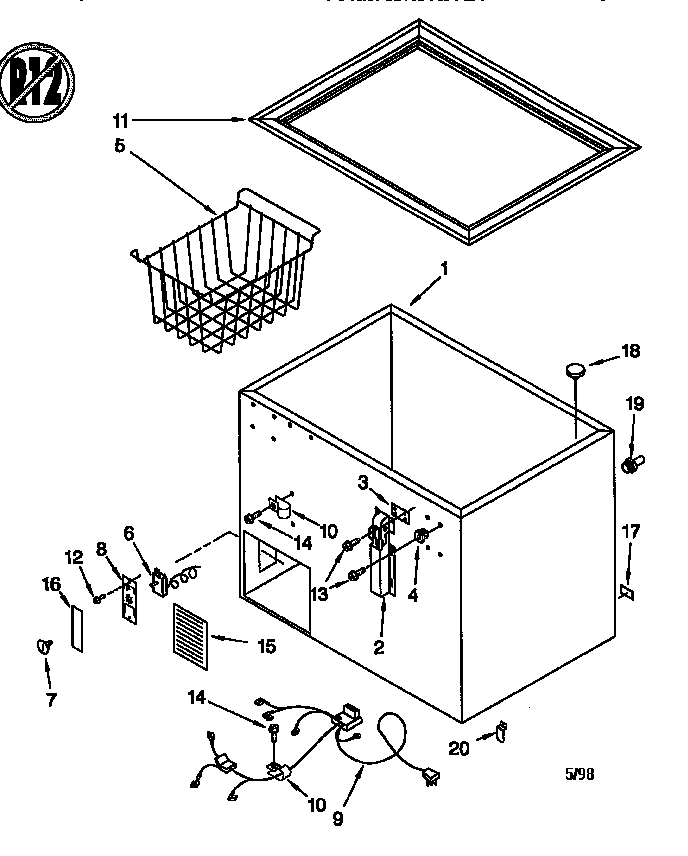 Whirlpool EH050FXEN02 cabinet diagram