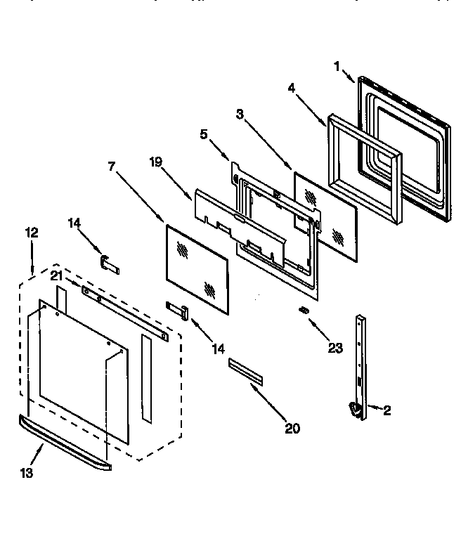 Whirlpool RBD276PDQ6 oven door diagram