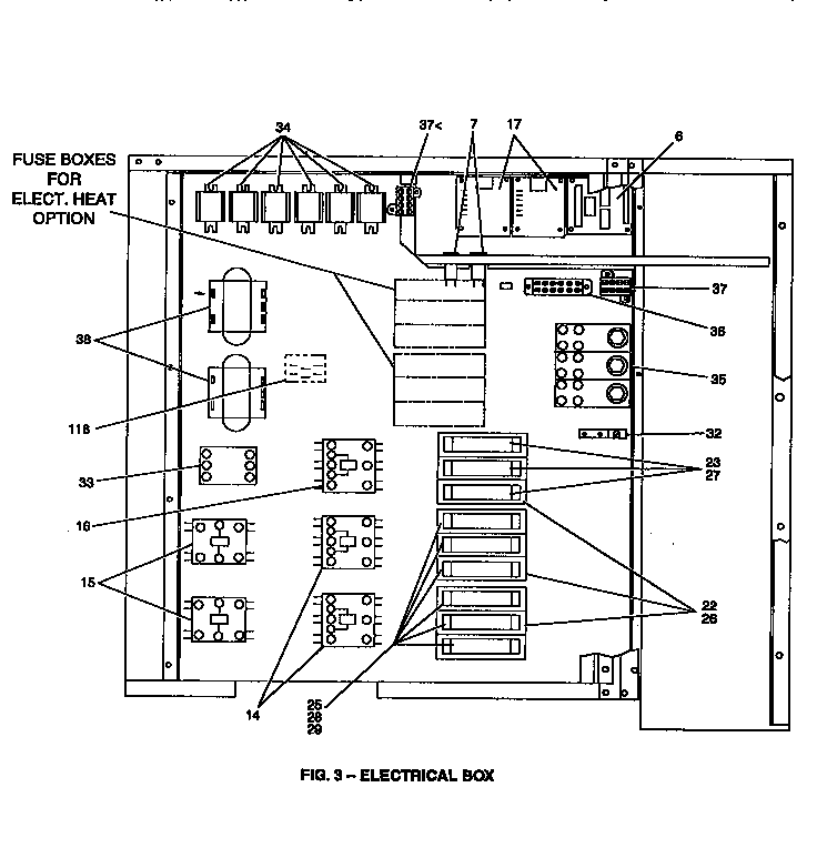 York B1CH240A25A electrical box diagram