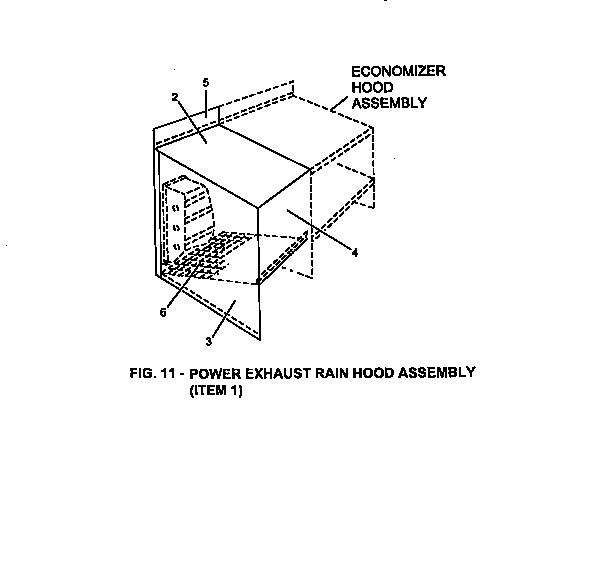 York B1CH240A25A power exhaust rain hood diagram