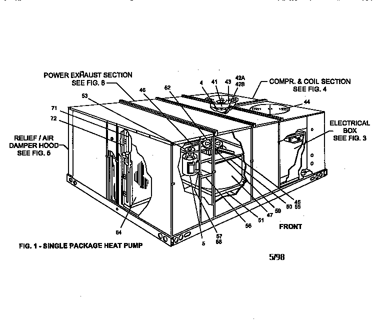 York B1CH180A25A top and access panels diagram