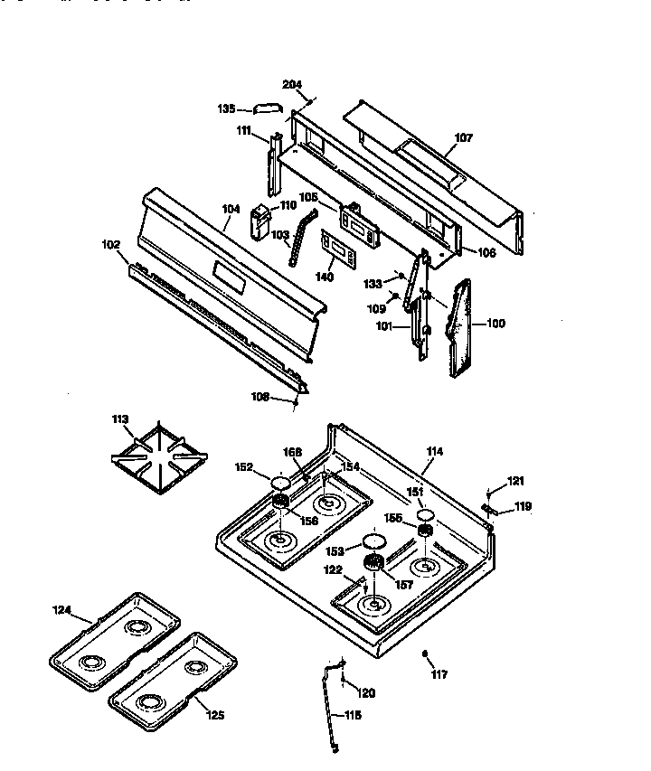 Kenmore 36275278692 cooktop diagram