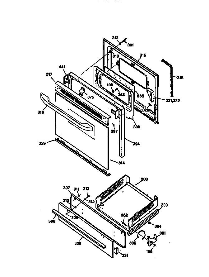 Kenmore 36275278692 door and drawer diagram