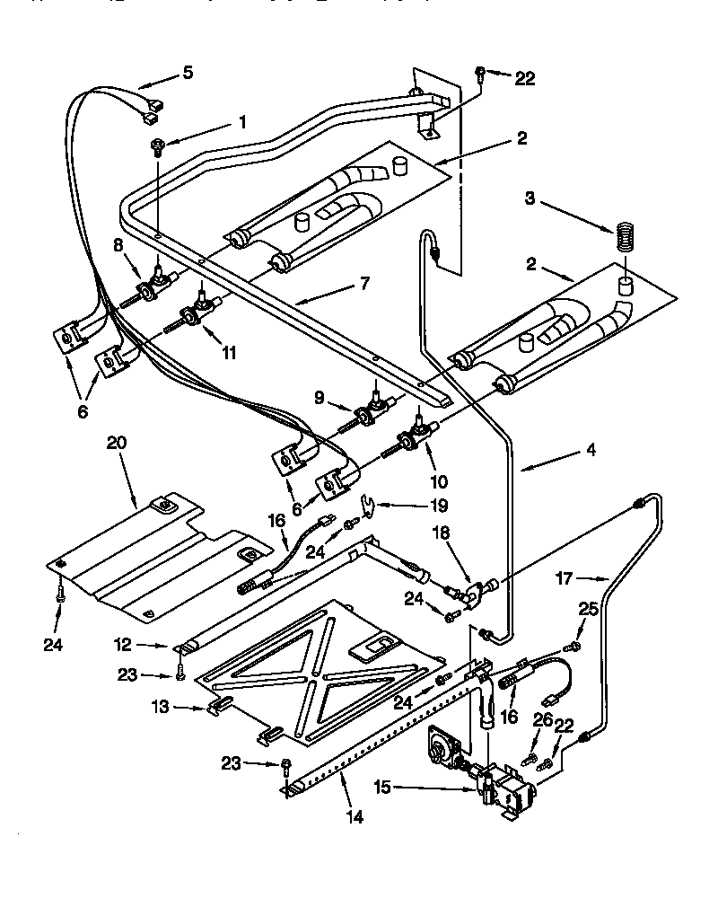 Whirlpool SF385PEGB0 manifold diagram