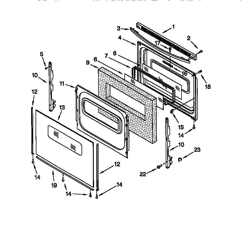 Whirlpool SF385PEGB0 door diagram