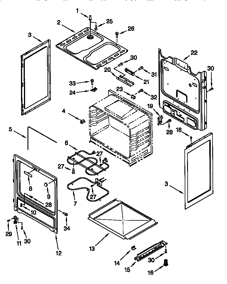Whirlpool RF3020XGW0 chassis diagram