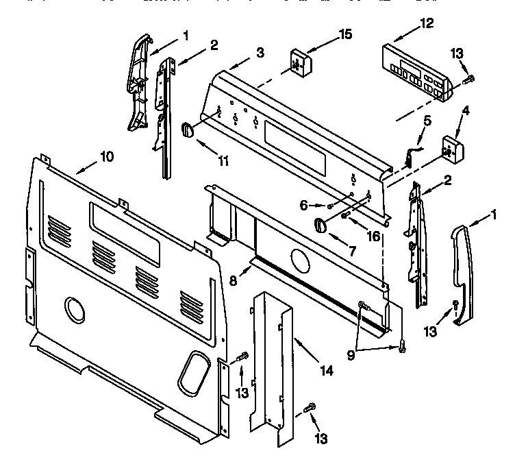Whirlpool GR396LXGQ0 control panel diagram