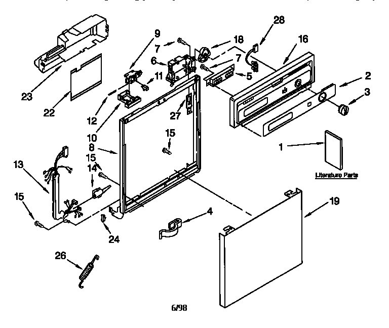 Kenmore 66515708890 frame and console diagram
