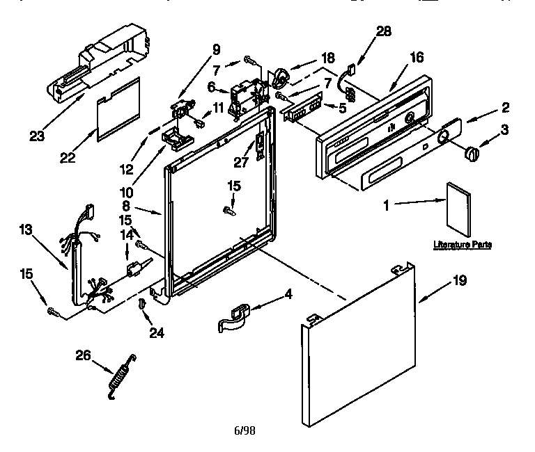 Kenmore 66517701890 frame and console diagram