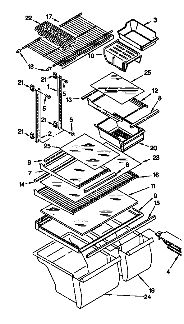 Kenmore 10678822890 shelf diagram