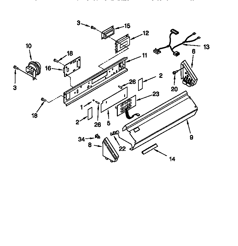 Whirlpool CAP2761EW0 control panel diagram