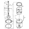Whirlpool CAP2761EW0 agitator, basket and tub diagram
