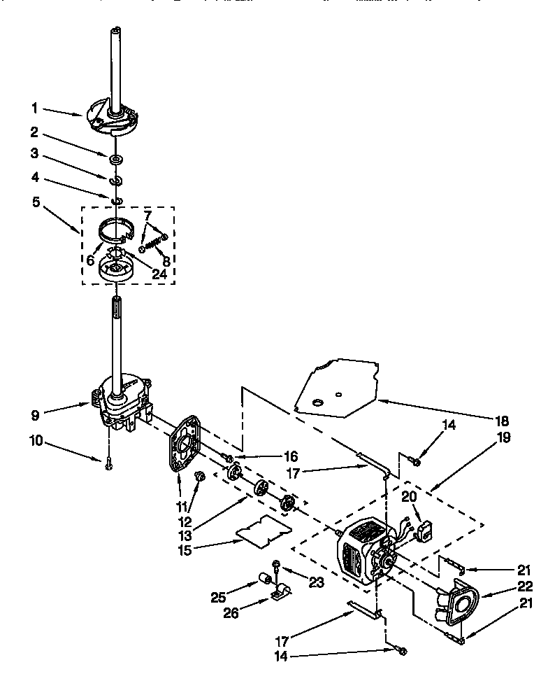 Whirlpool CAP2761EW0 motor and pump diagram