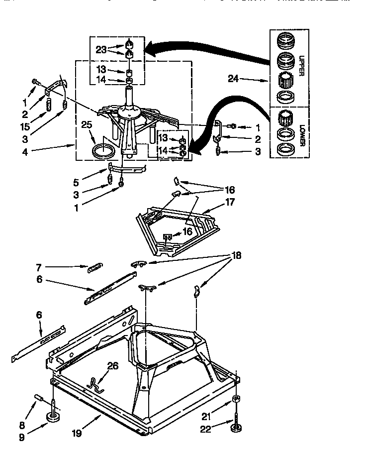 Whirlpool CAP2761EW0 machine base diagram