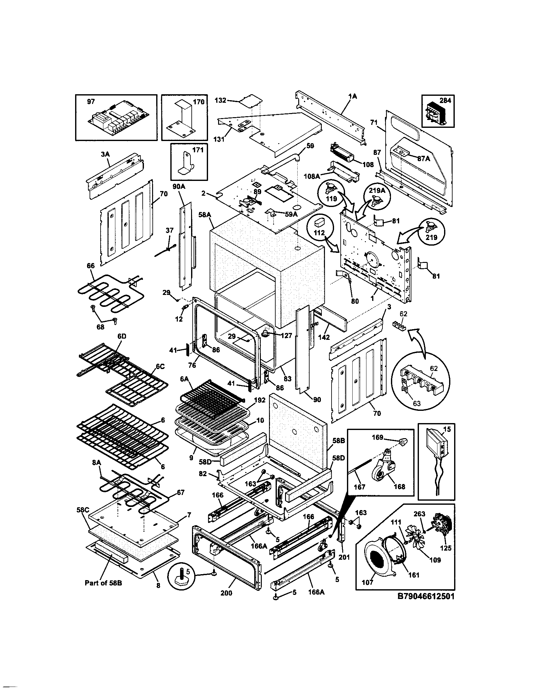 Kenmore Elite 79046619503 body diagram