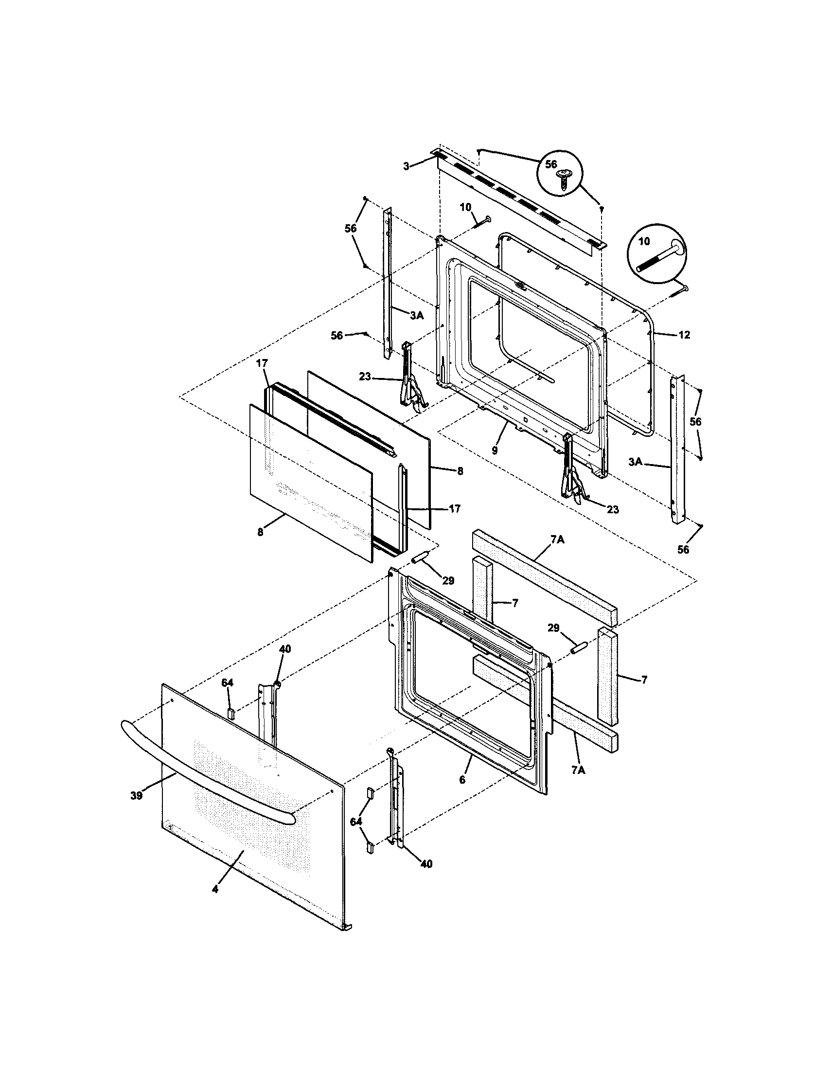 Kenmore Elite 79046619503 door diagram