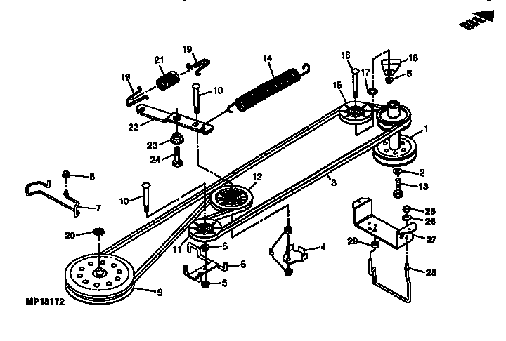 Sabre 15538G belt drive and idlers diagram