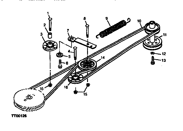 Sabre 15538G belt drive and idlers diagram