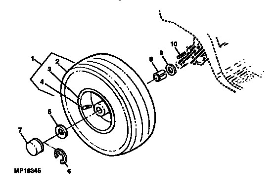 Sabre 15538G rear wheels and tires diagram