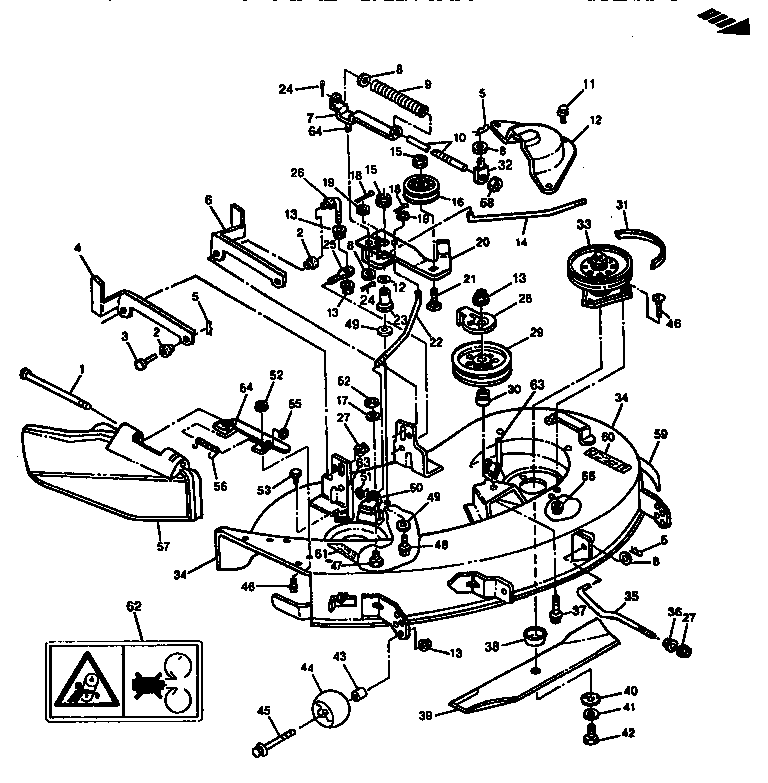 Sabre 15538G mower deck 38" (97cm) diagram