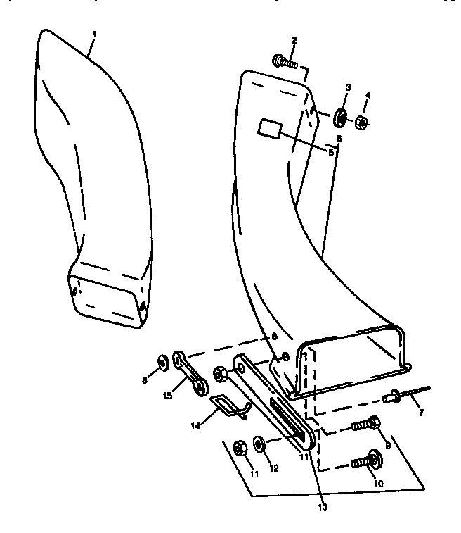 Sabre 15538G double bag grass chute diagram