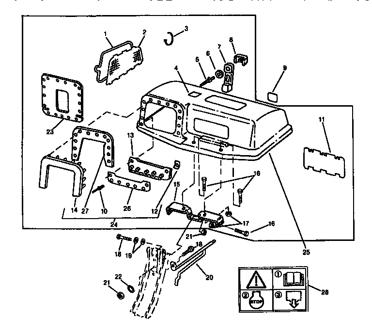 Sabre 15538G hopper top diagram