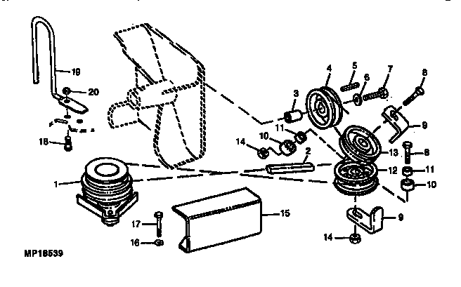 Sabre 15538G jacksheave, idlers, belt diagram