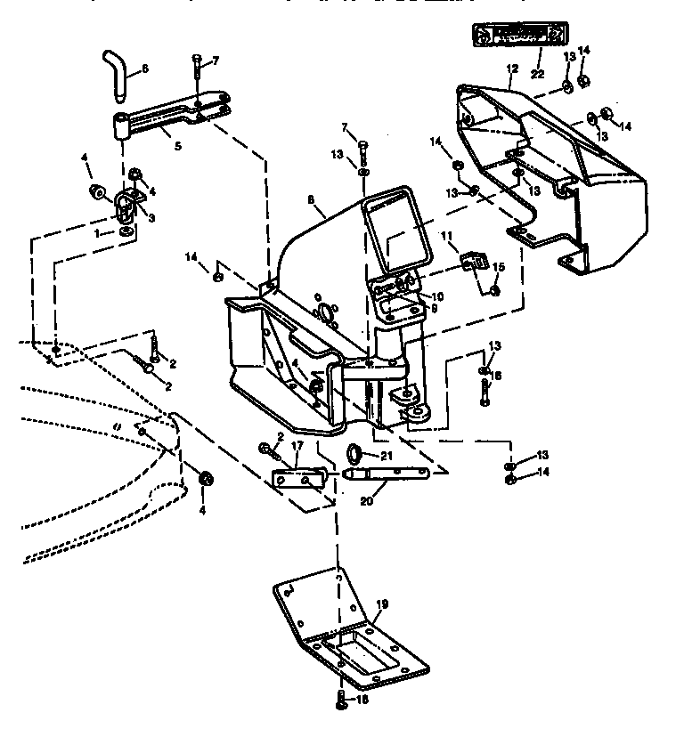 Sabre 15538G blower housing, mounting brackets diagram