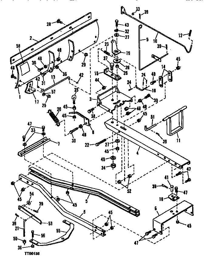 Sabre 15538G 46" (1.17m) snow blade kit diagram