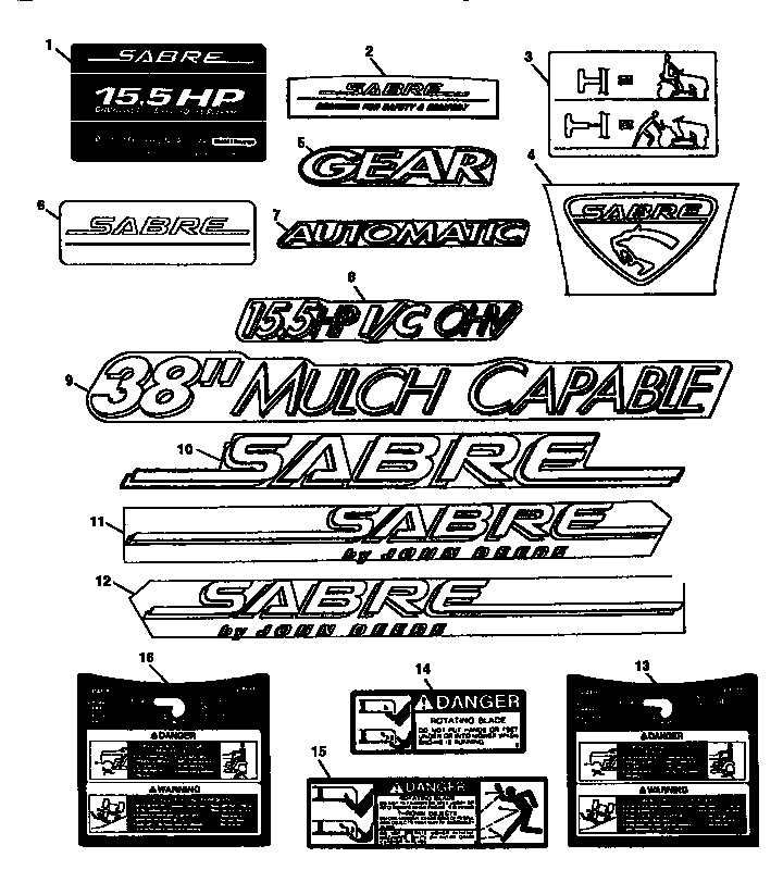 Sabre 15538G labels (sabre) diagram
