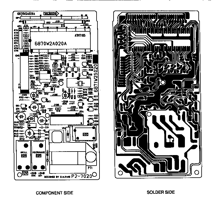 Kenmore 72168280790 power, control circuit board diagram