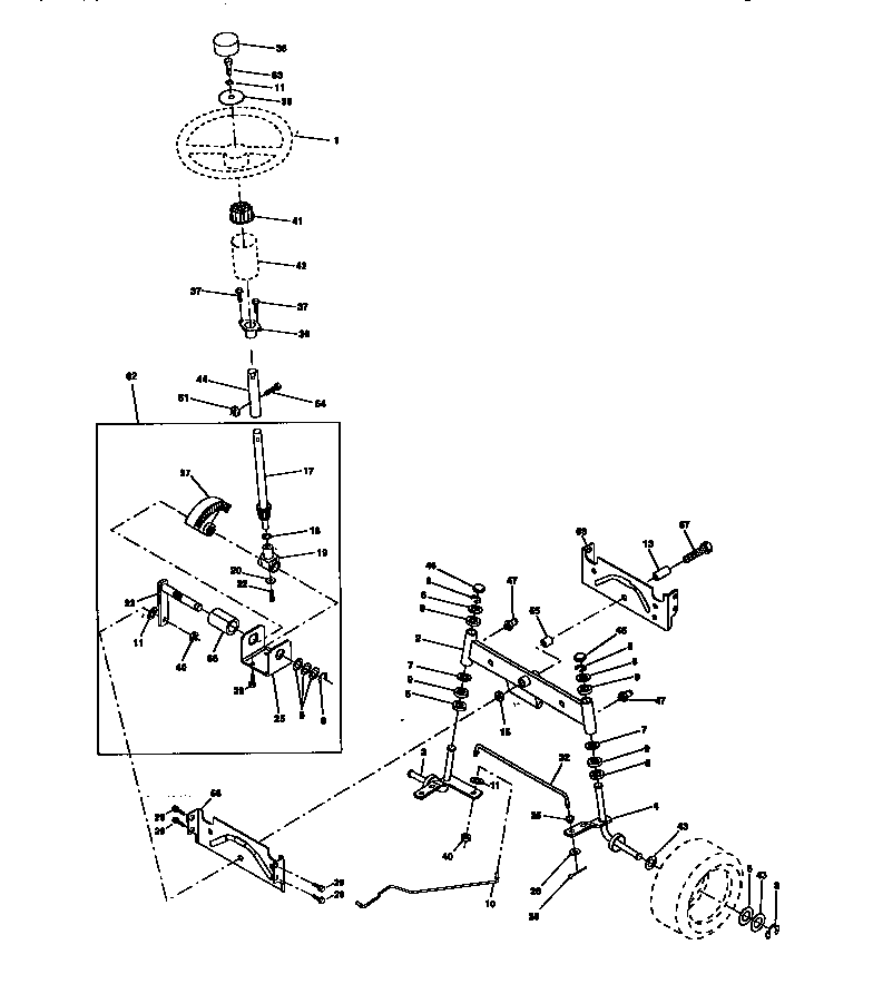 Craftsman 917270632 steering assembly diagram