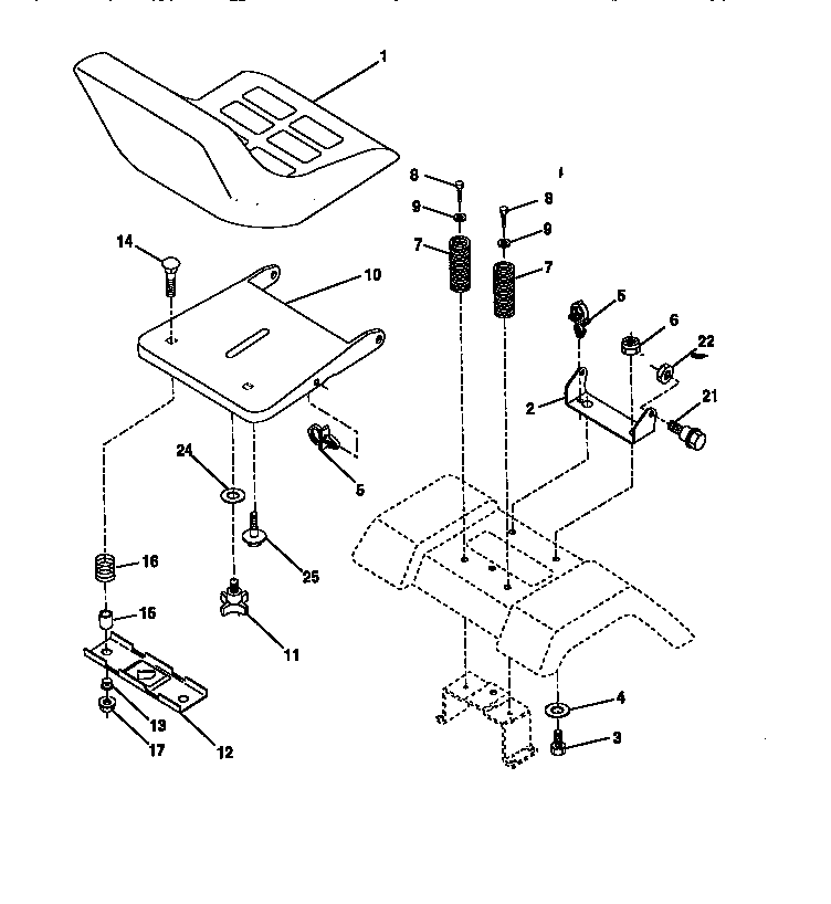 Craftsman 917270632 seat assembly diagram