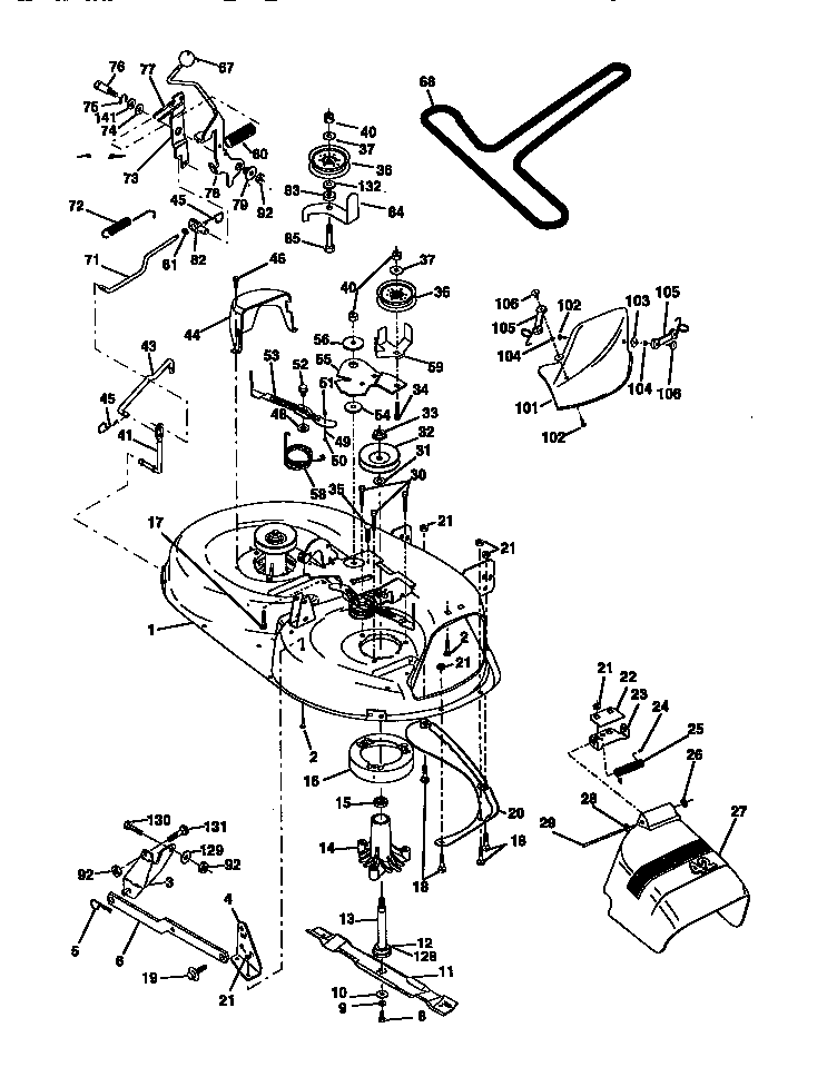 Craftsman 917270632 mower deck diagram