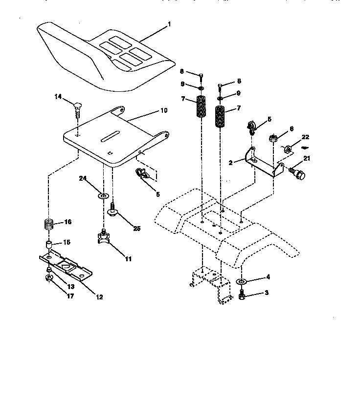 Craftsman 917271380 seat assembly diagram