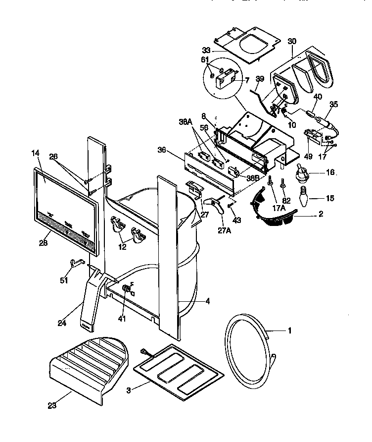 Kenmore 25358672891 dispenser diagram