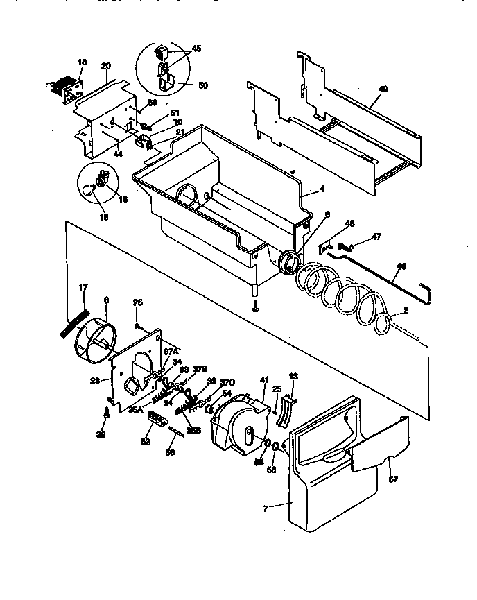 Kenmore 25358672891 ice container diagram