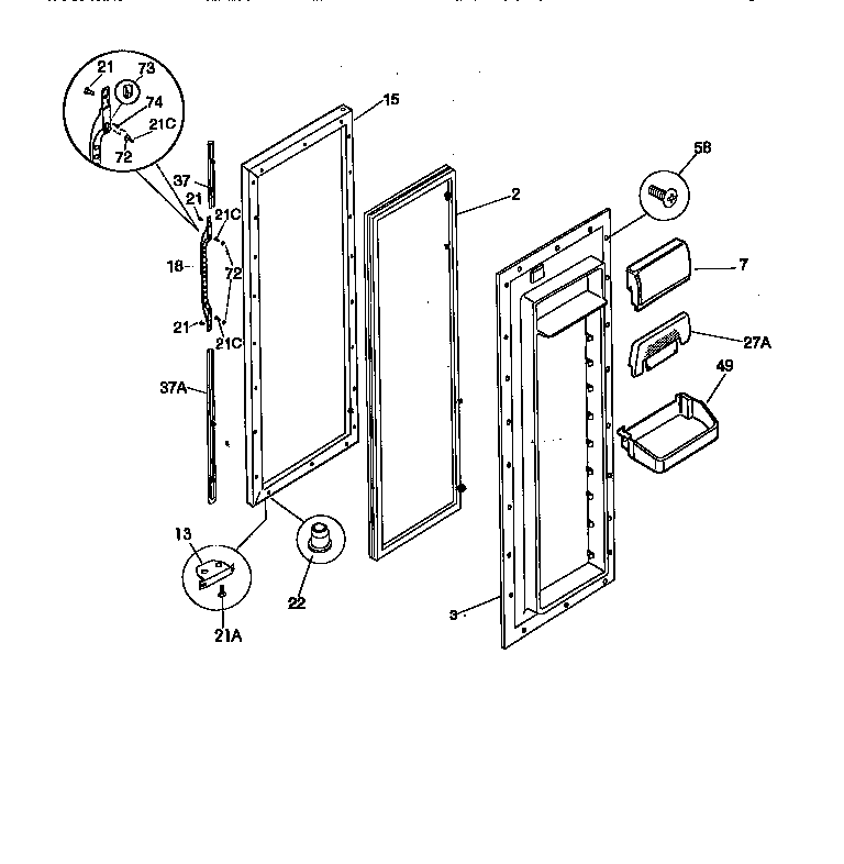 Kenmore 25358677891 refrig. door diagram