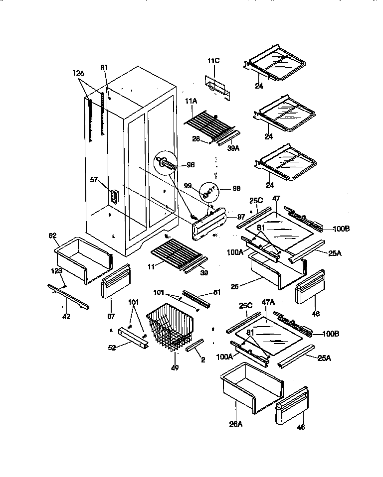 Kenmore 25358677891 shelves diagram