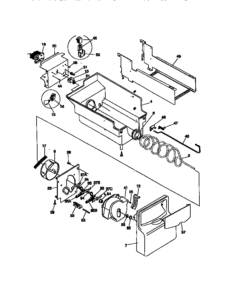 Kenmore 25358677891 ice container diagram