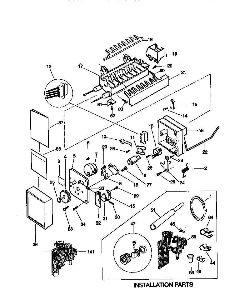 Kenmore 25358677891 ice maker diagram