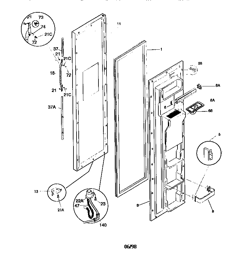 Kenmore 25358682891 door diagram