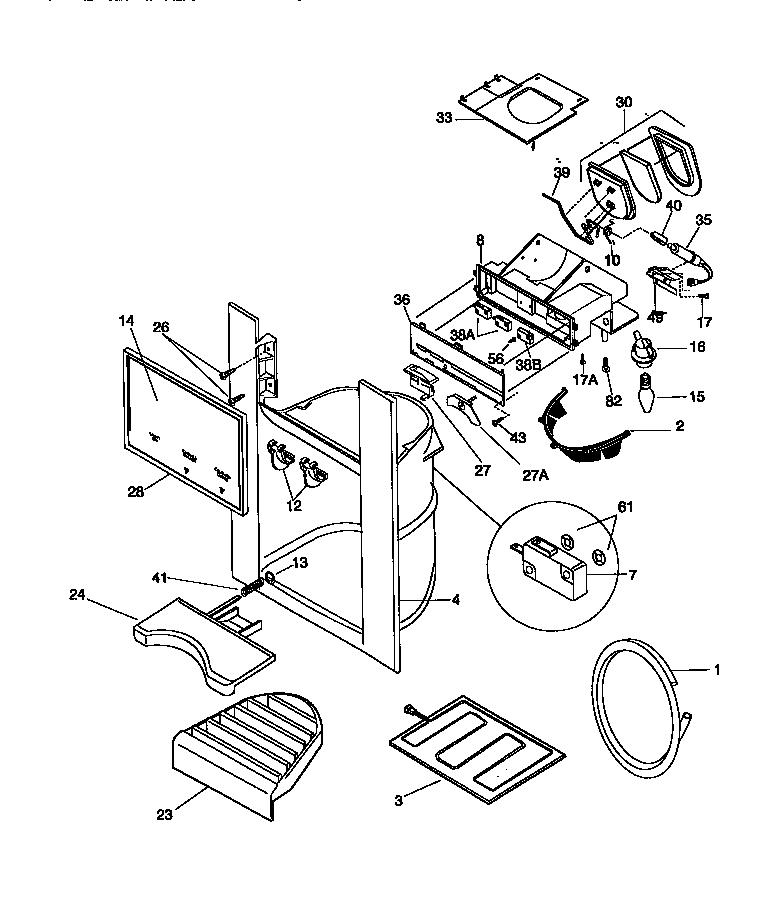 Kenmore 25358682891 ice and water dispenser diagram