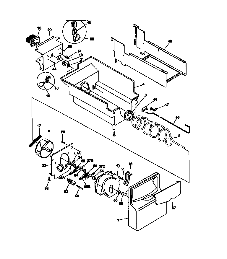 Kenmore 25358682891 ice container diagram