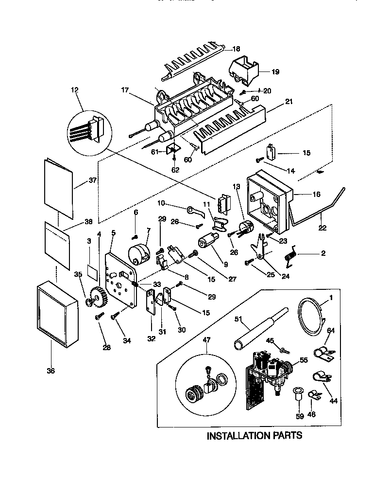 Kenmore 25358682891 ice maker diagram