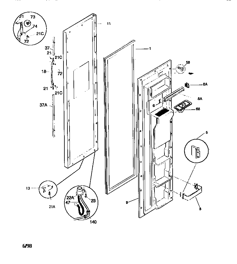 Kenmore 25358687891 door diagram